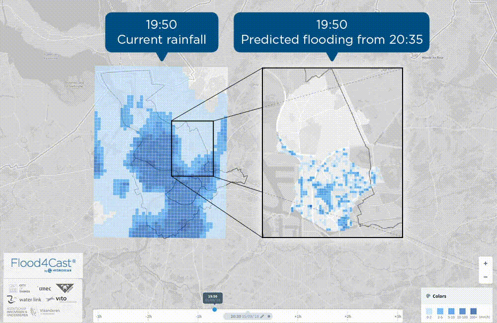 Flood4Cast® prognostiziert Überflutungsrisiken auf Straßenebene in der Stadt Antwerpen